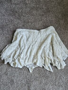 Cotton On Cream Ruffled Lace Mini Skirt